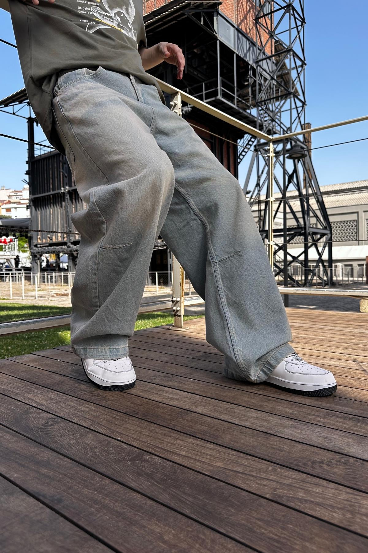 Fundayz Acid Wash Açık Mavi Eskitme Jean Pantolon P952