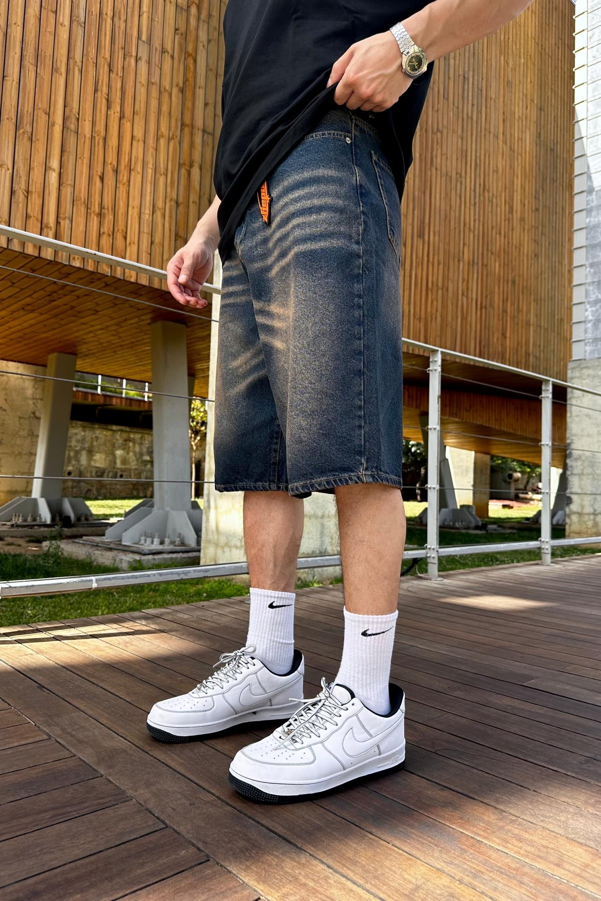 Fundayz Acid Wash Eskitme Jean Şort S259