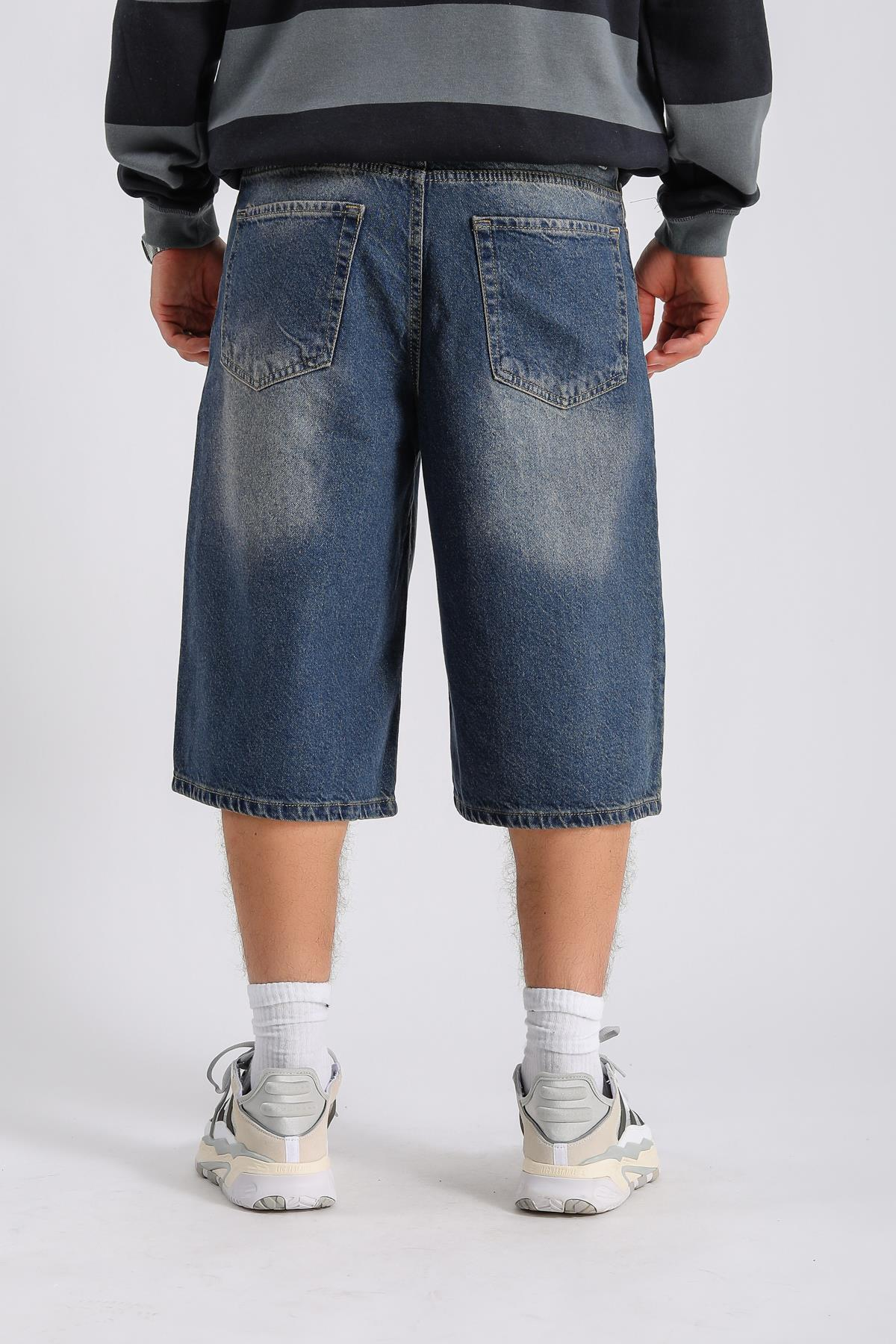 Fundayz Acid Wash Mavi Eskitme Jean Şort S262