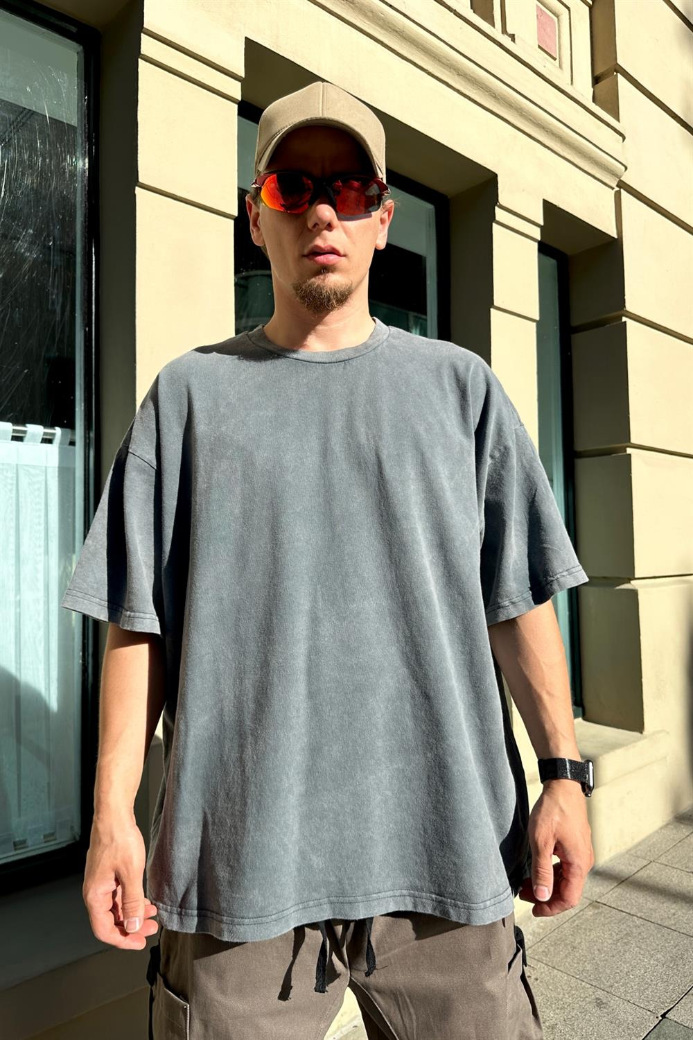 Fundayz Acid Wash Mavi Oversize Tshirt T828