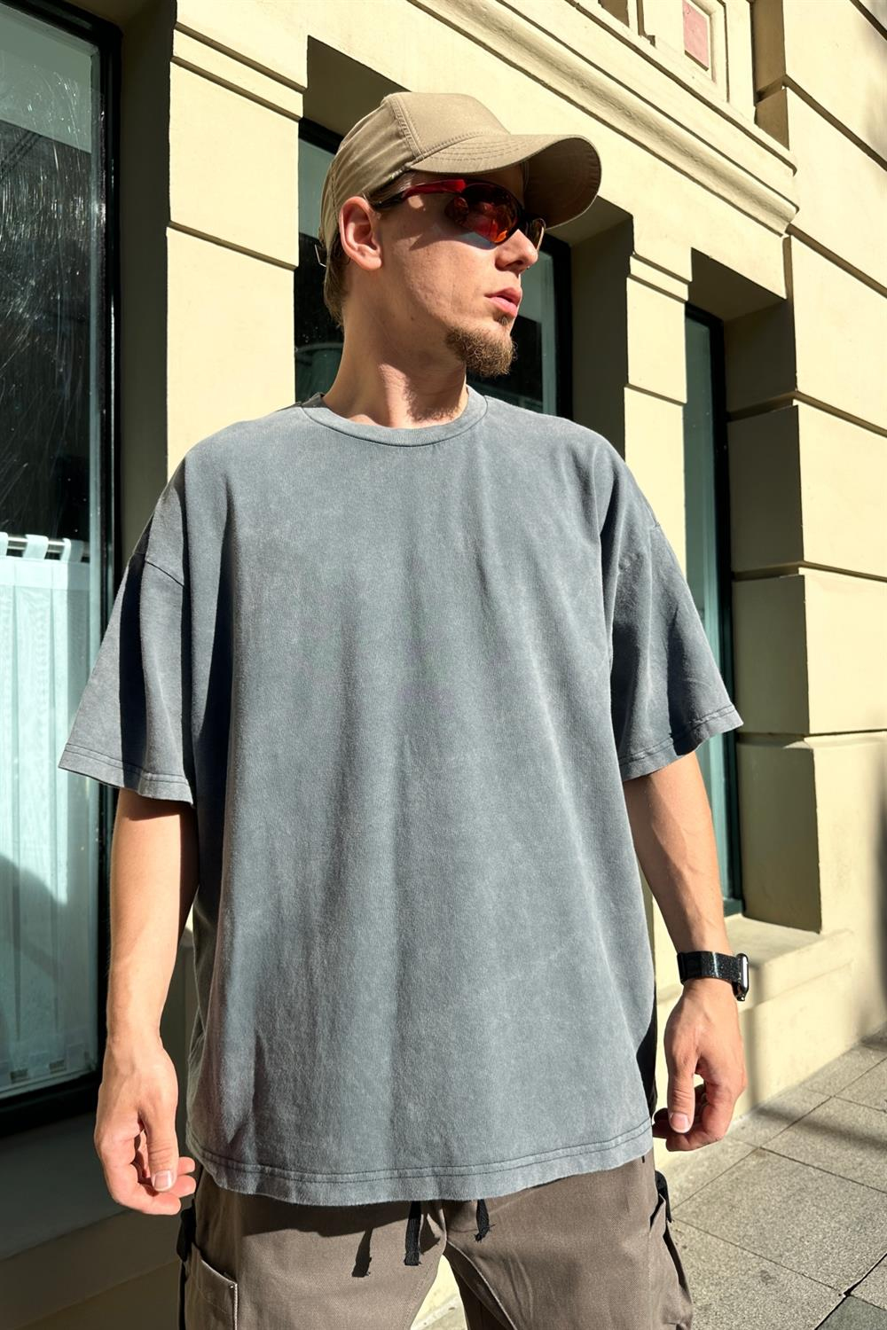 Fundayz Acid Wash Mavi Oversize Tshirt T828