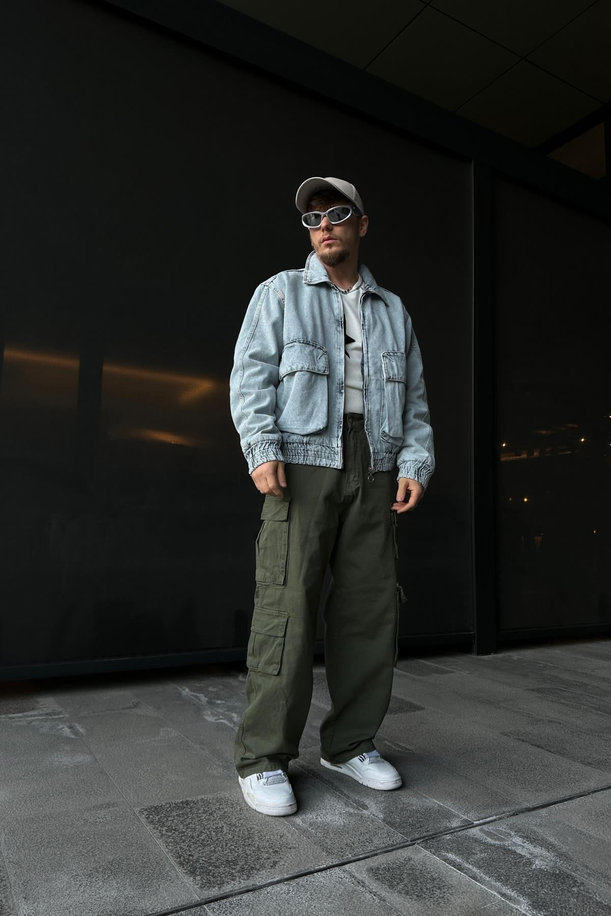 Fundayz Çift Cepli Haki Baggy Pantolon P853