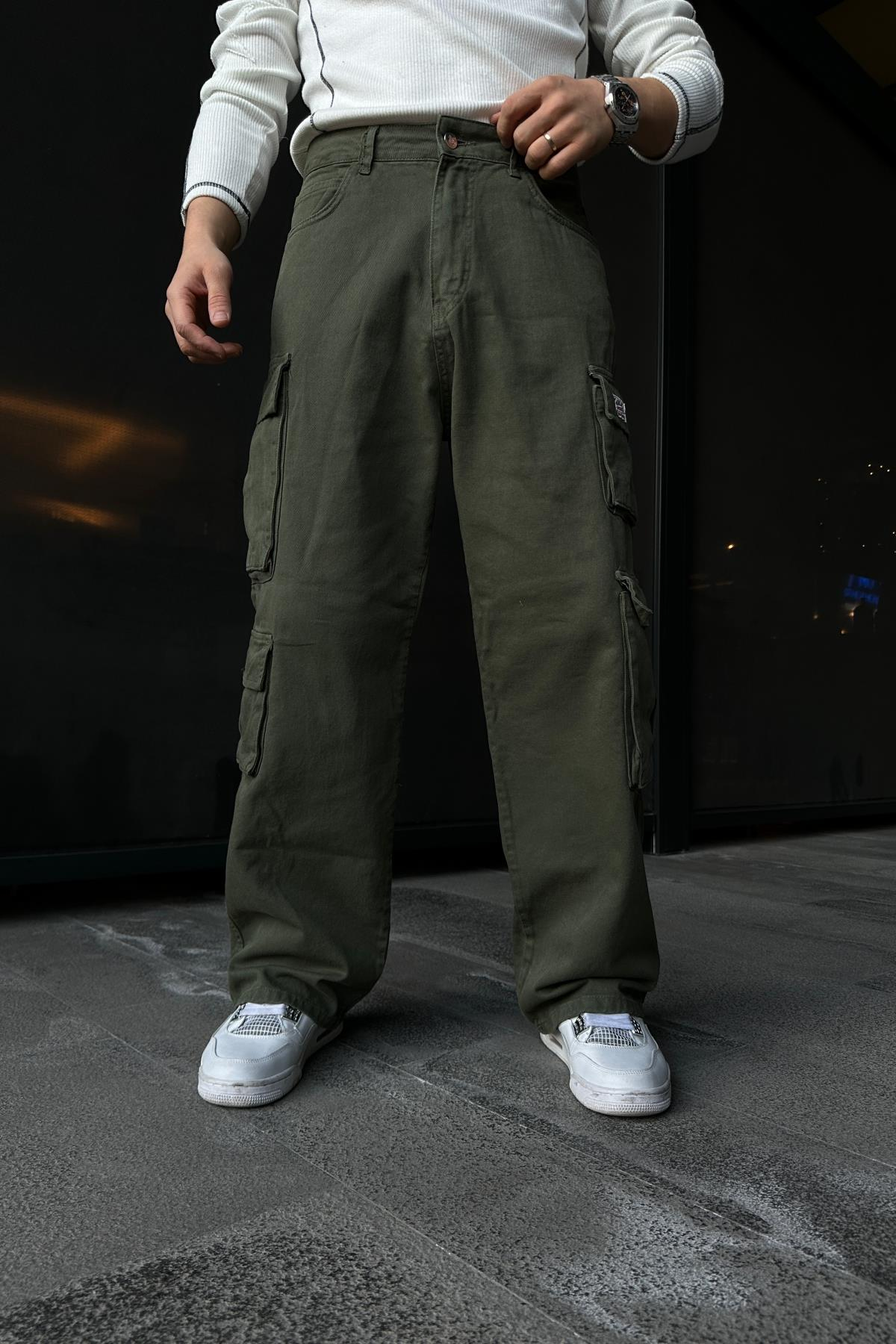 Fundayz Çift Cepli Haki Baggy Pantolon P853