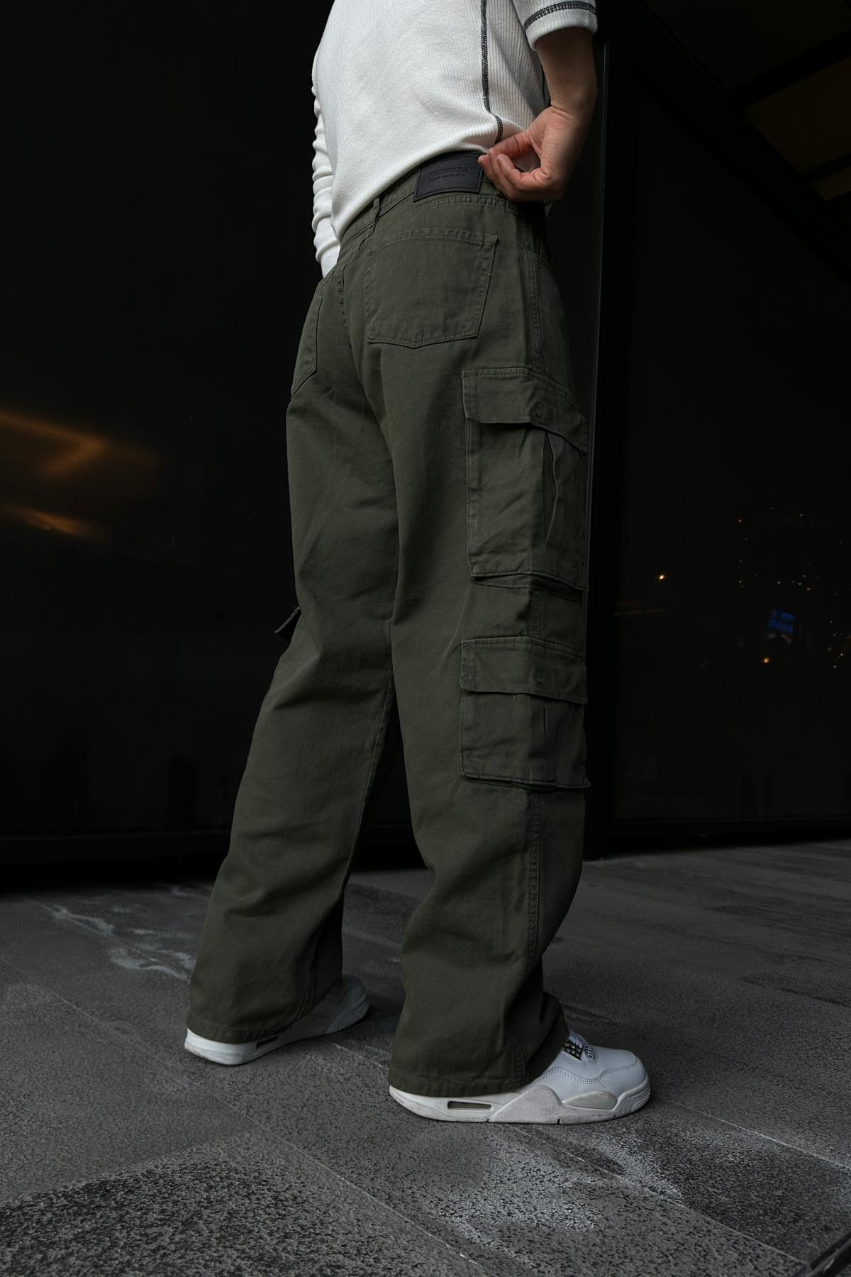 Fundayz Çift Cepli Haki Baggy Pantolon P853