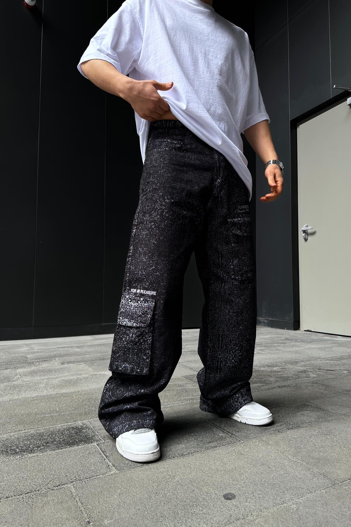Fundayz Etnik Desen Baggy Jean Pantolon P874