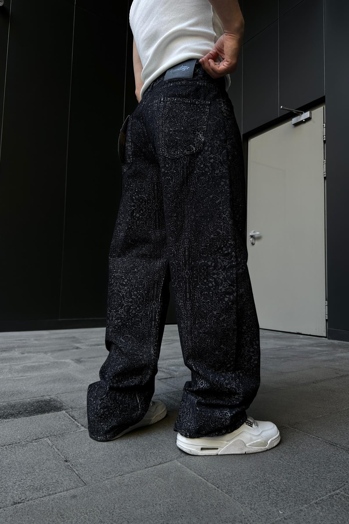 Fundayz Etnik Desen Baggy Jean Pantolon P885