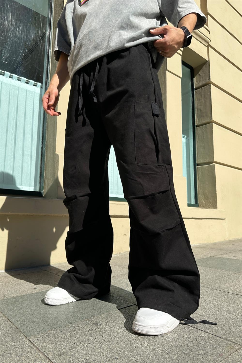 Fundayz Gabardin Siyah Combat Pantolon P699