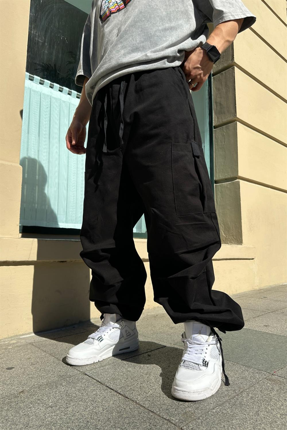 Fundayz Gabardin Siyah Combat Pantolon P699