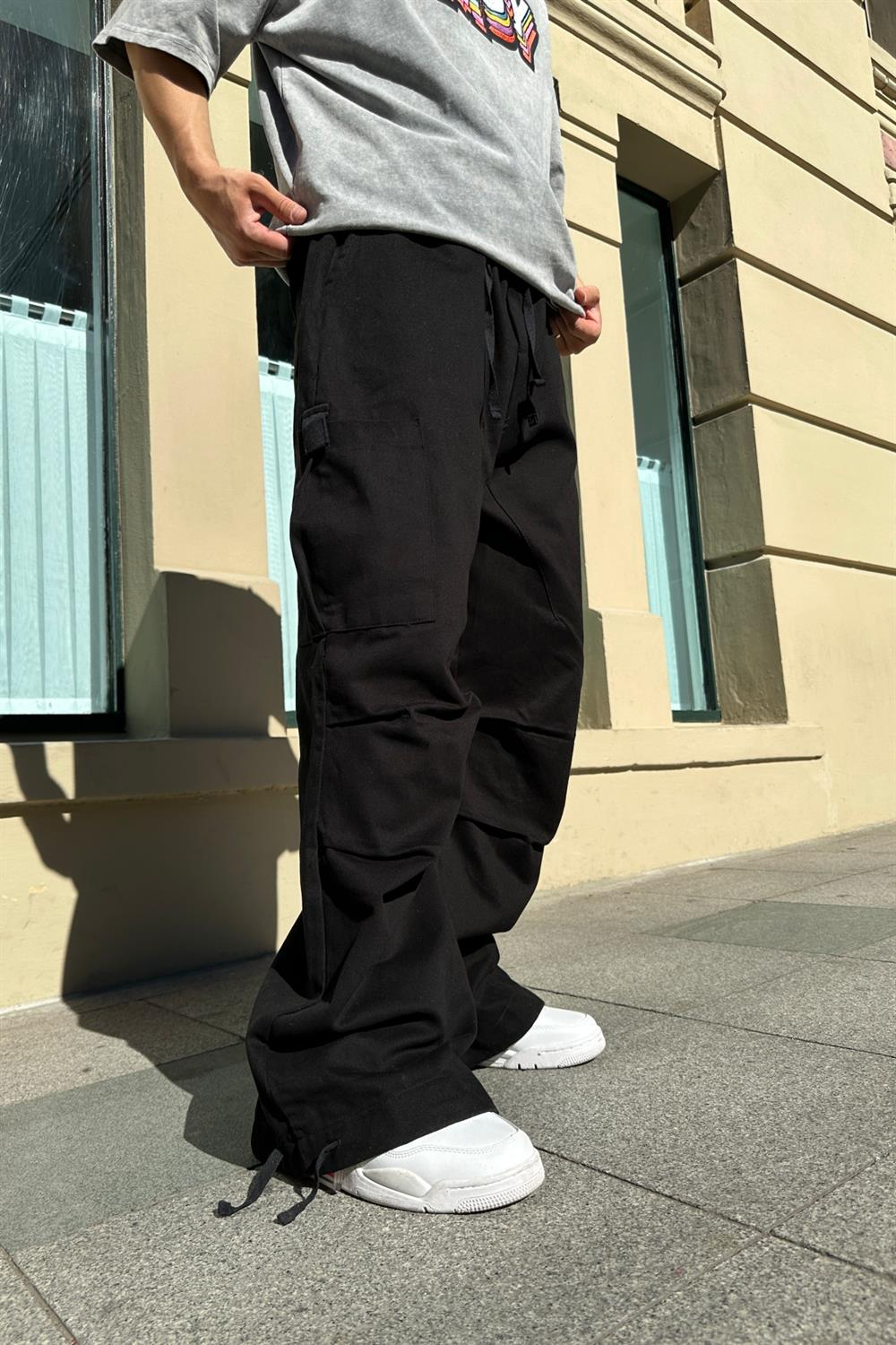 Fundayz Gabardin Siyah Combat Pantolon P699