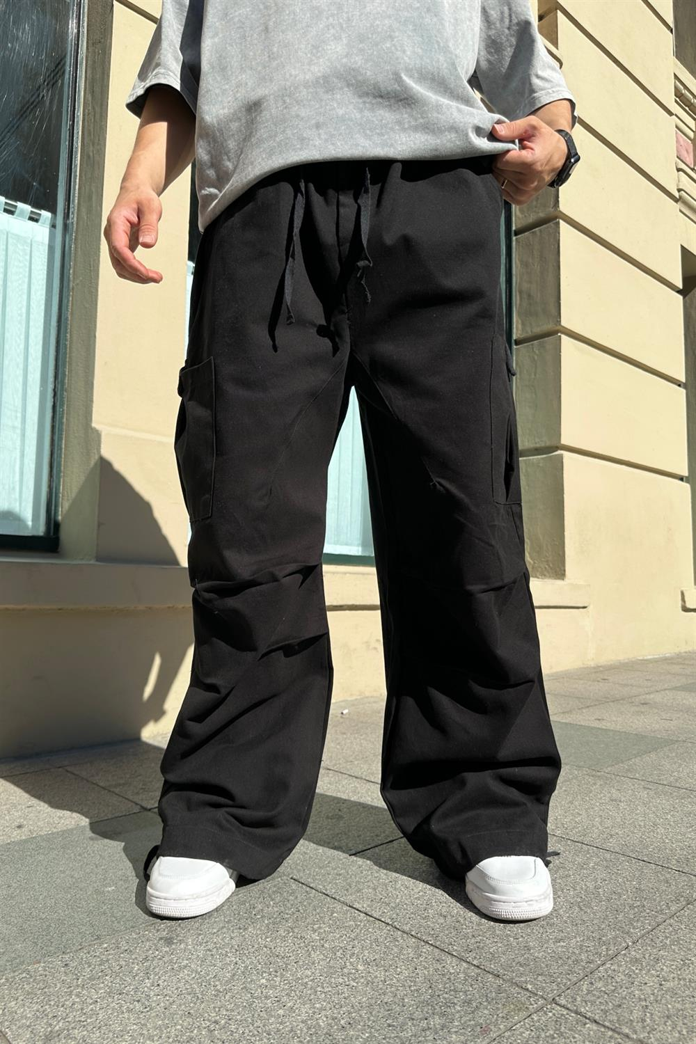 Fundayz Gabardin Siyah Combat Pantolon P699