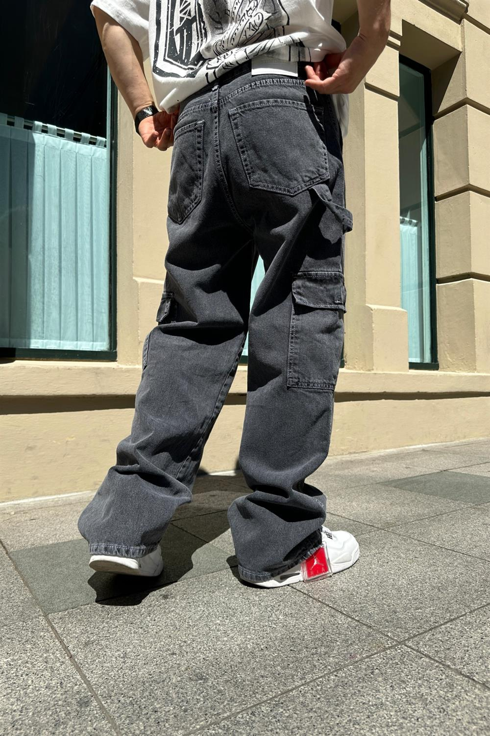 Fundayz Gri Baggy Jean Pantolon P696