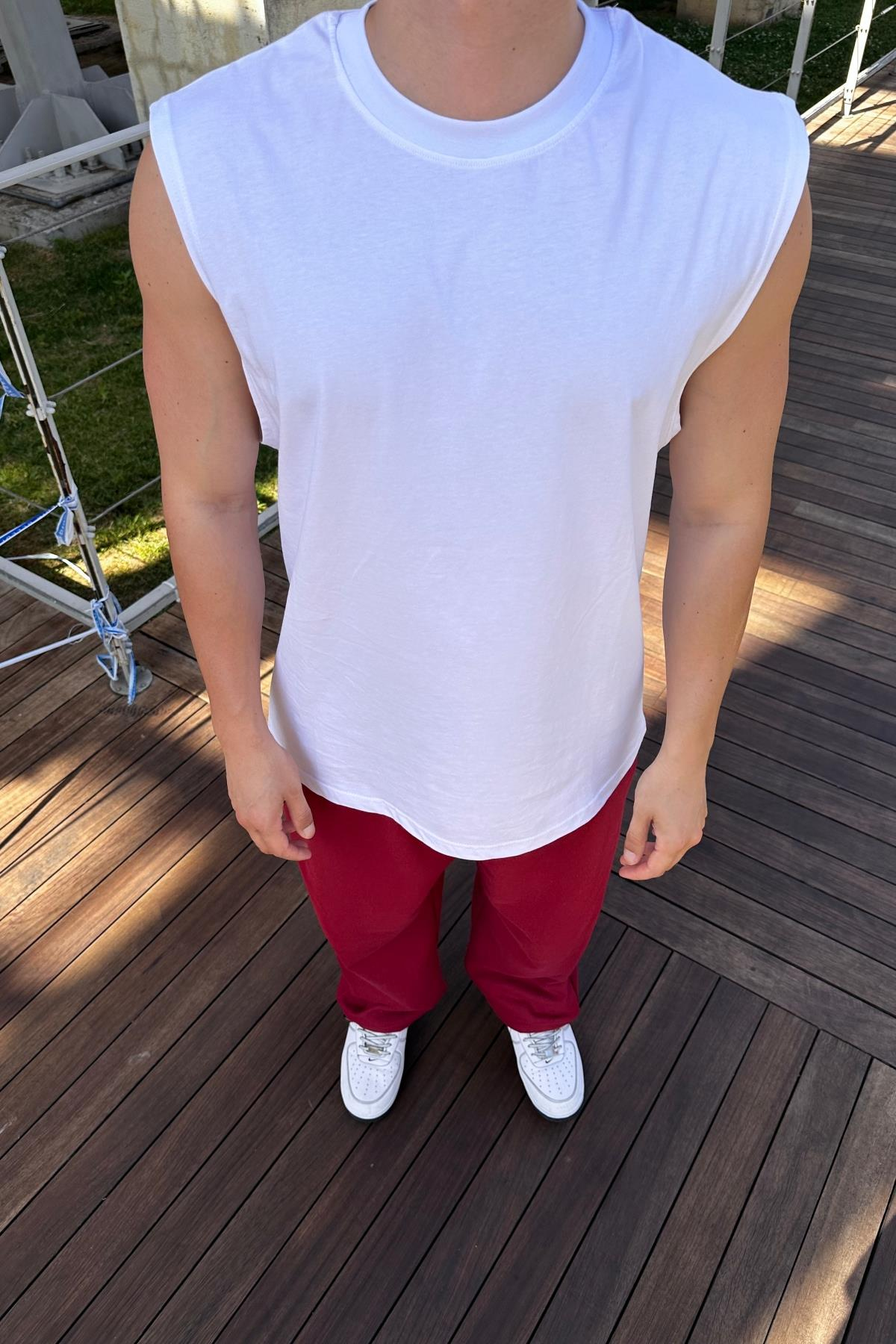 Fundayz Kolsuz Beyaz Basic Oversize Tshirt T1127