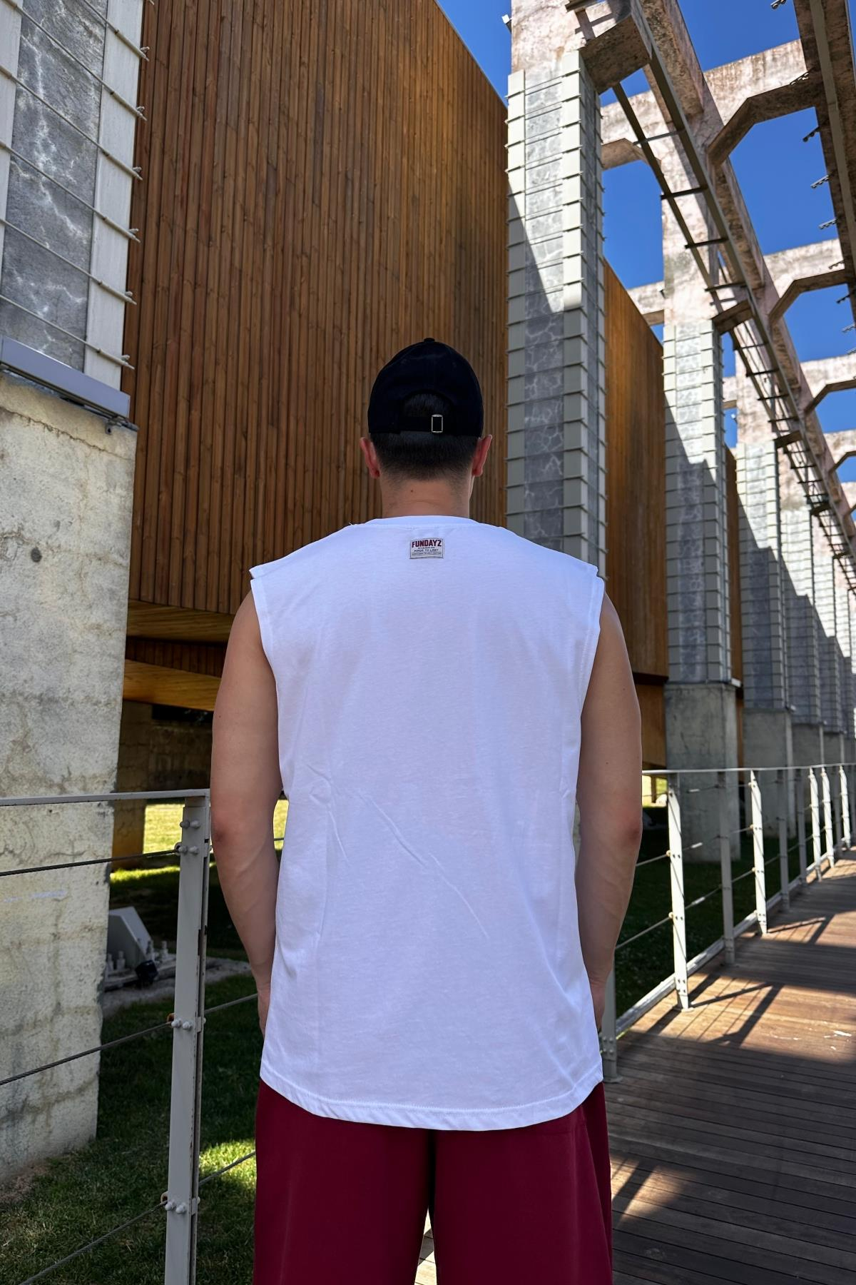 Fundayz Kolsuz Beyaz Basic Oversize Tshirt T1127