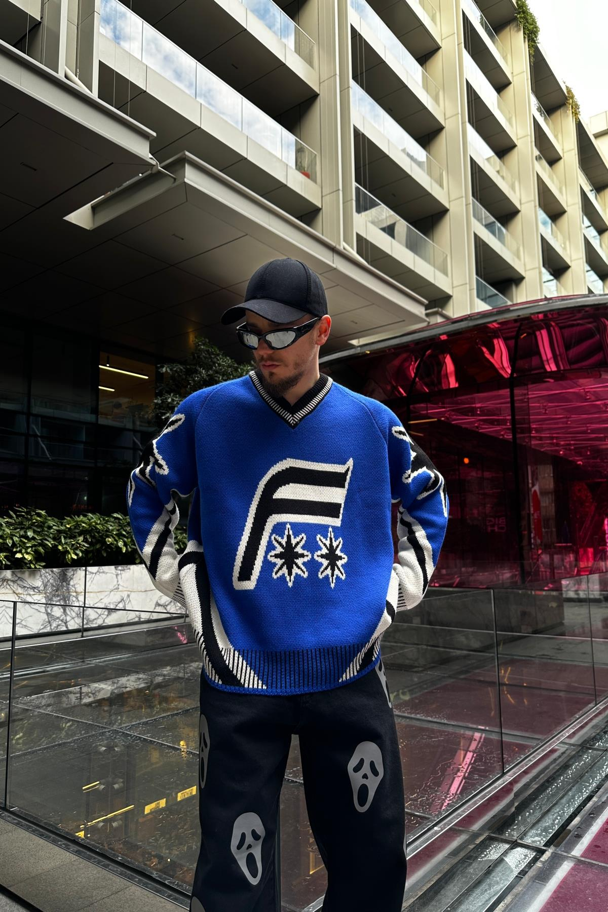 Fundayz Mavi Oversize Kazak SW1075