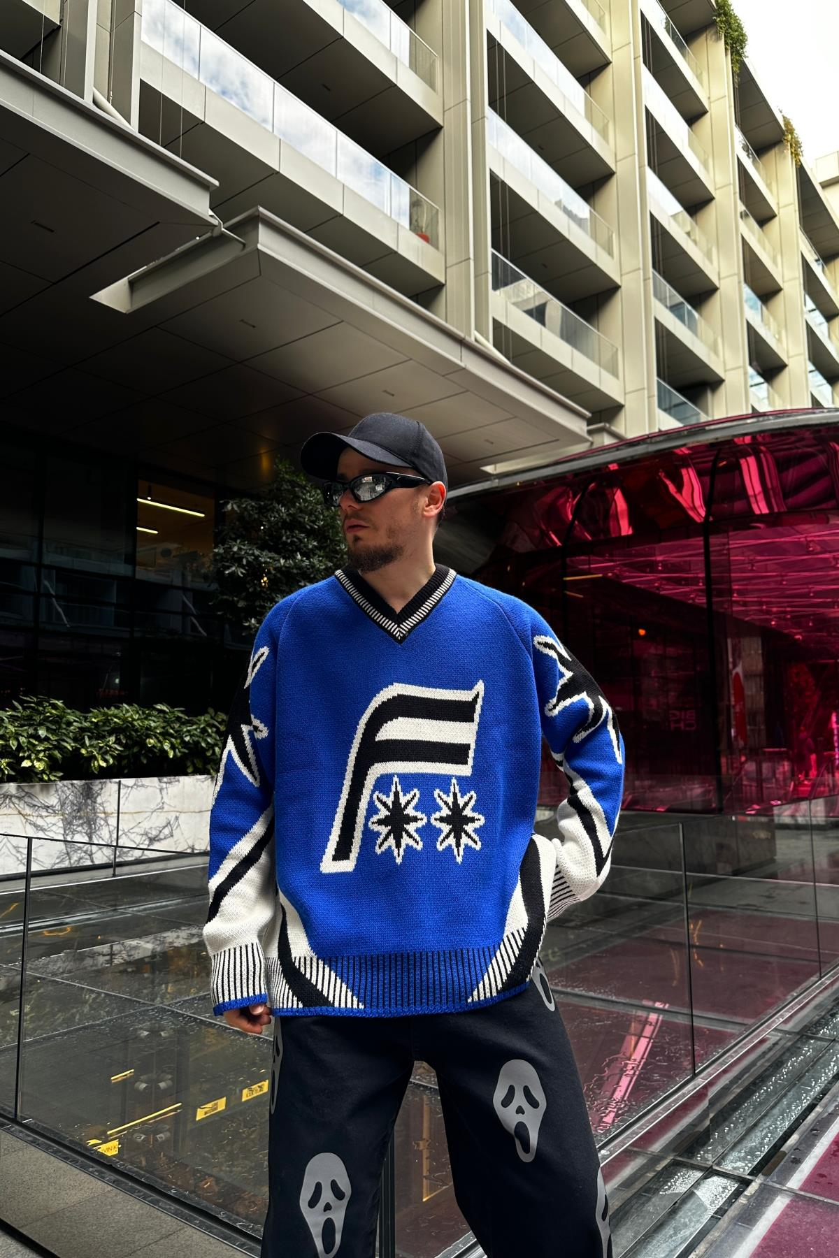 Fundayz Mavi Oversize Kazak SW1075