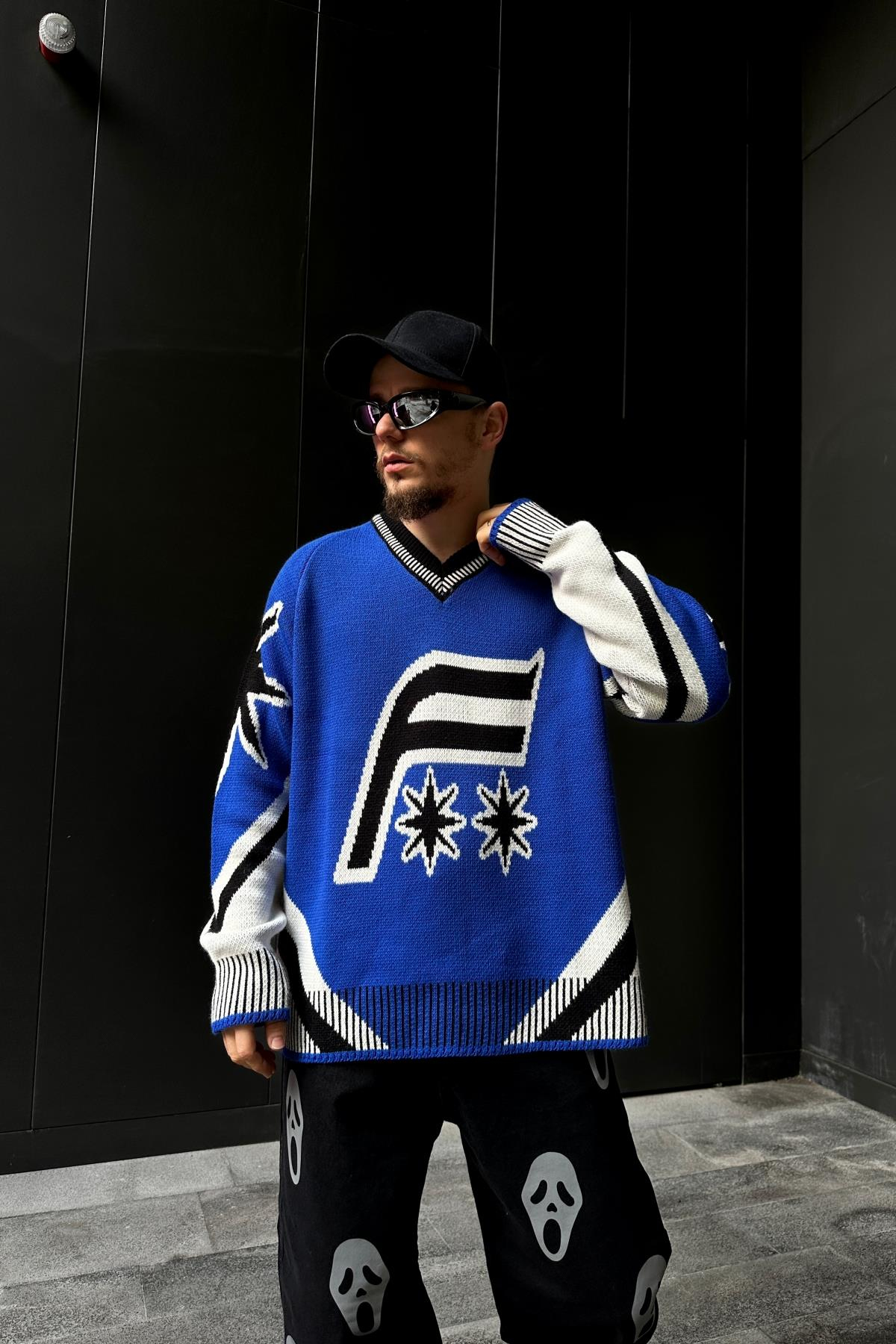 Fundayz Mavi Oversize Kazak SW1075