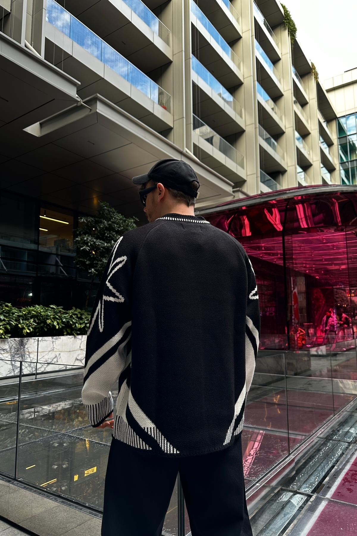 Fundayz Siyah Oversize Kazak SW1073
