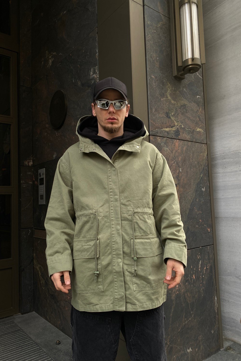 Gabardin Yeşil Parka C194