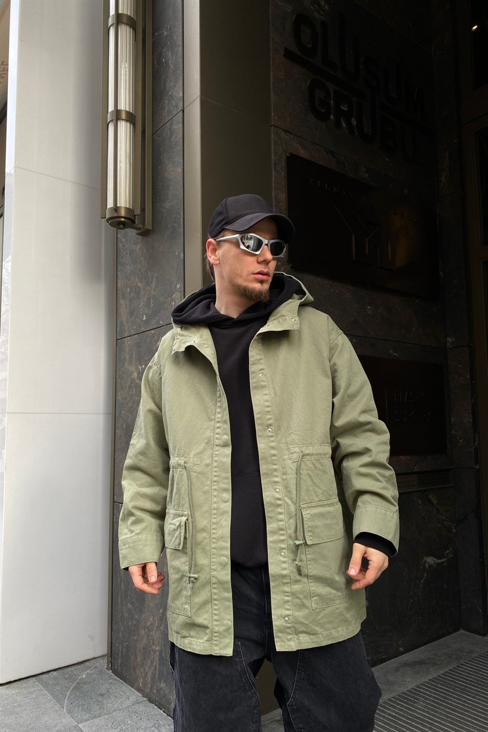 Gabardin Yeşil Parka C194