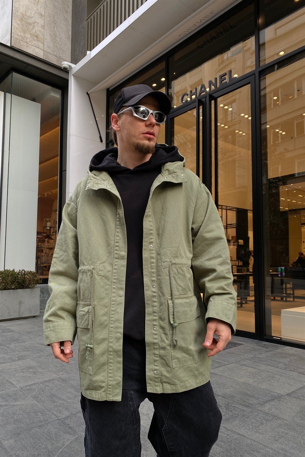Gabardin Yeşil Parka C194