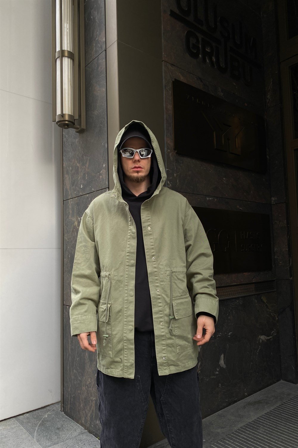 Gabardin Yeşil Parka C194
