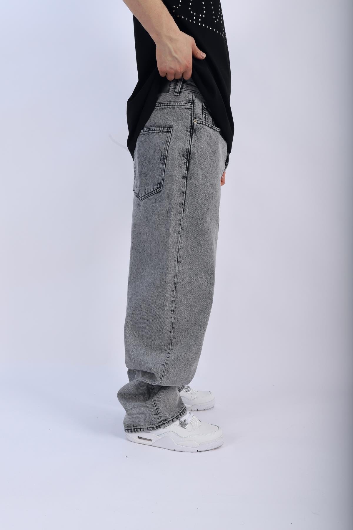 Gri Basic Baggy Jean Pantolon P912