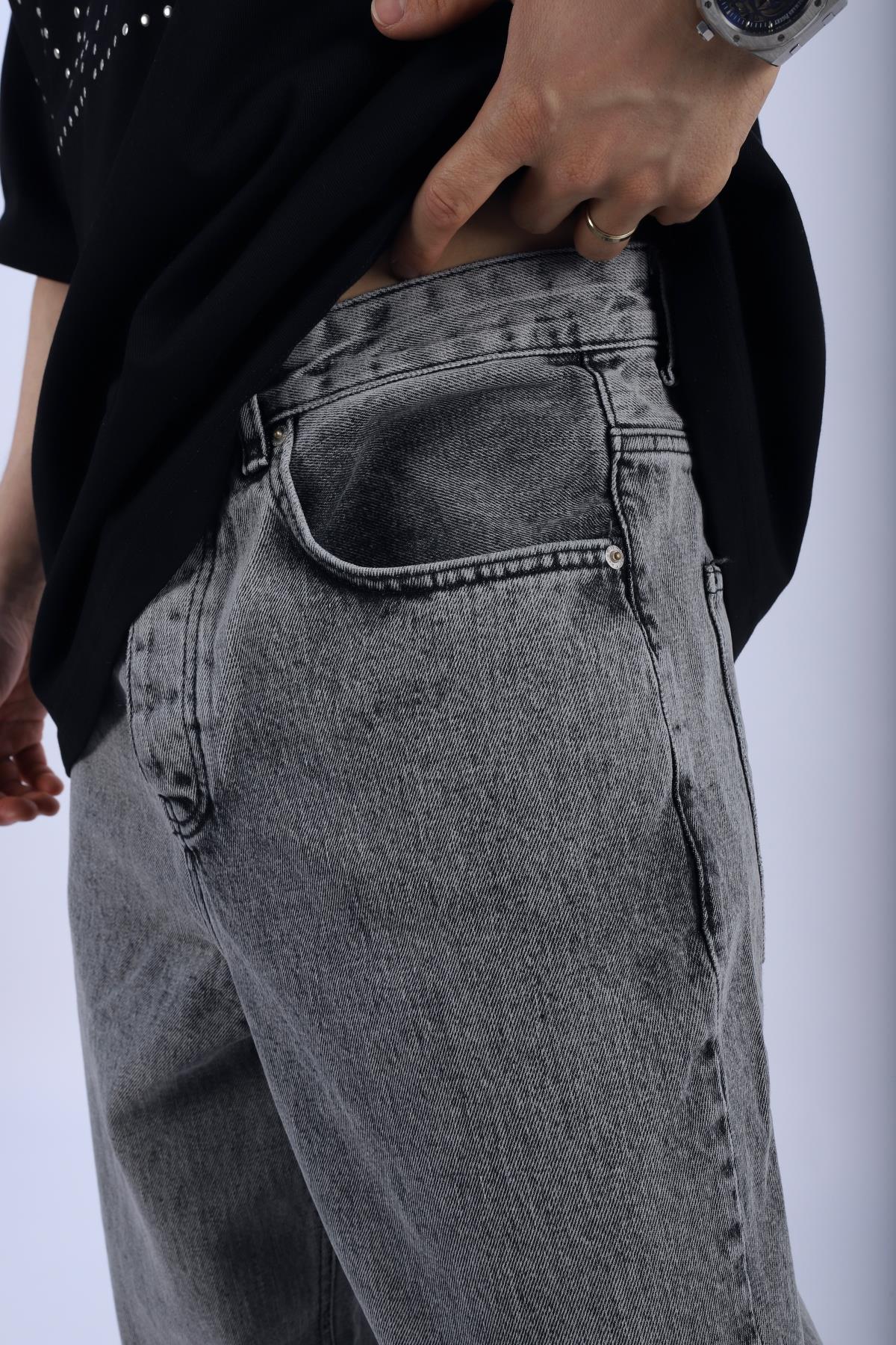 Gri Basic Baggy Jean Pantolon P912