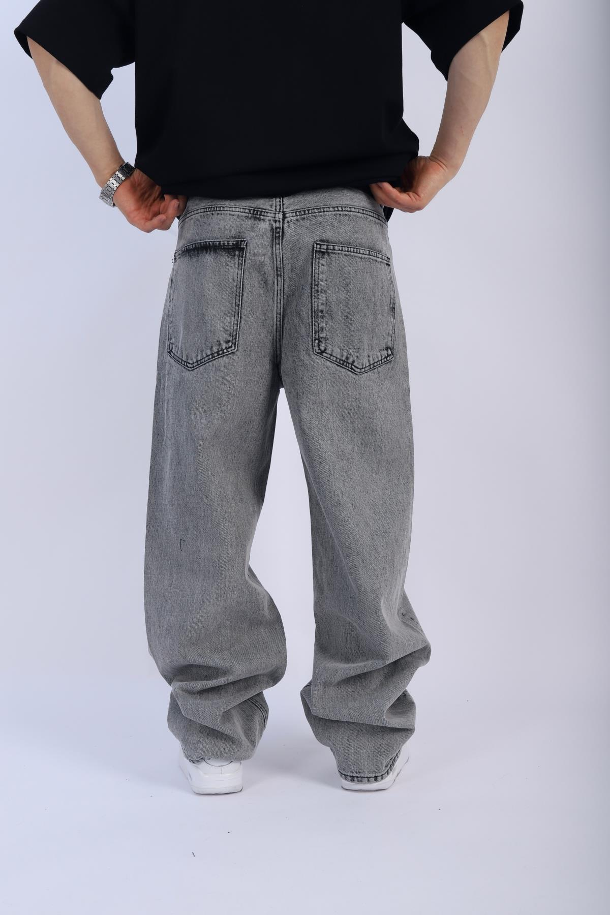 Gri Basic Baggy Jean Pantolon P912
