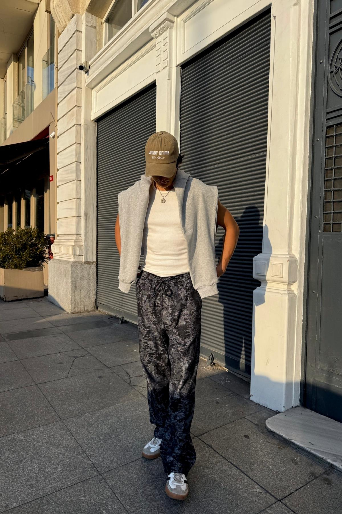 Gri Basic Oversize Couture Hoodie
