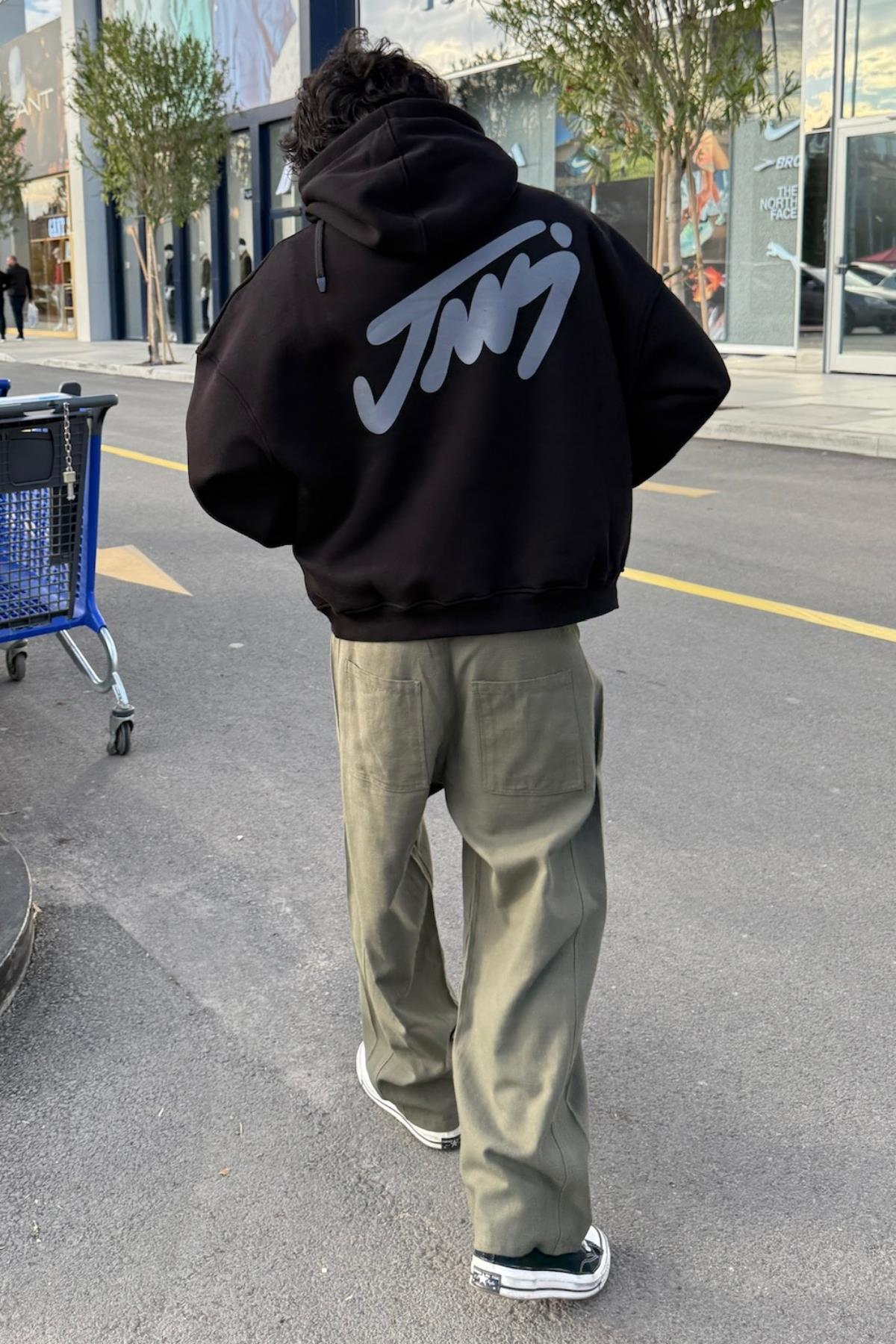 Haki İnce Kumaş Baggy Pantolon JC01