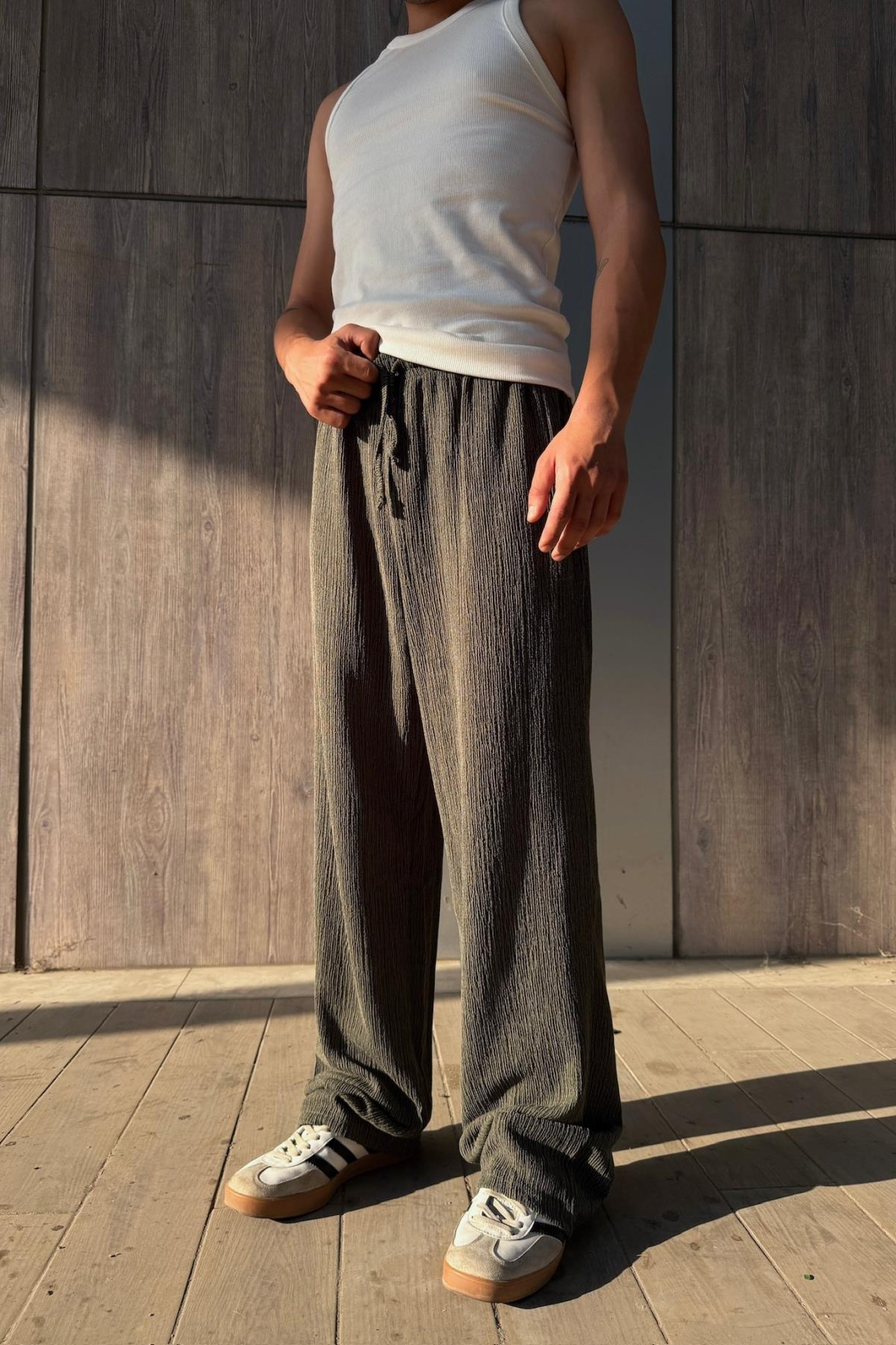 Haki Krinkıl Kumaş Pantolon JC01