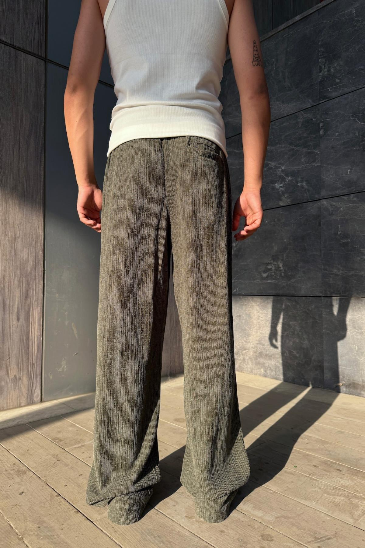 Haki Krinkıl Kumaş Pantolon JC01