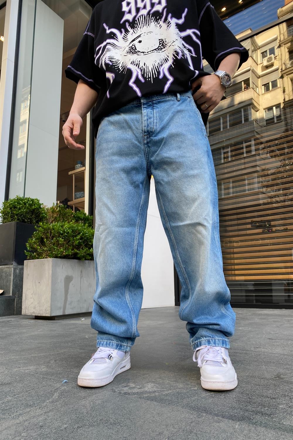 Half  Pocket Blue Jean Pantolon P634