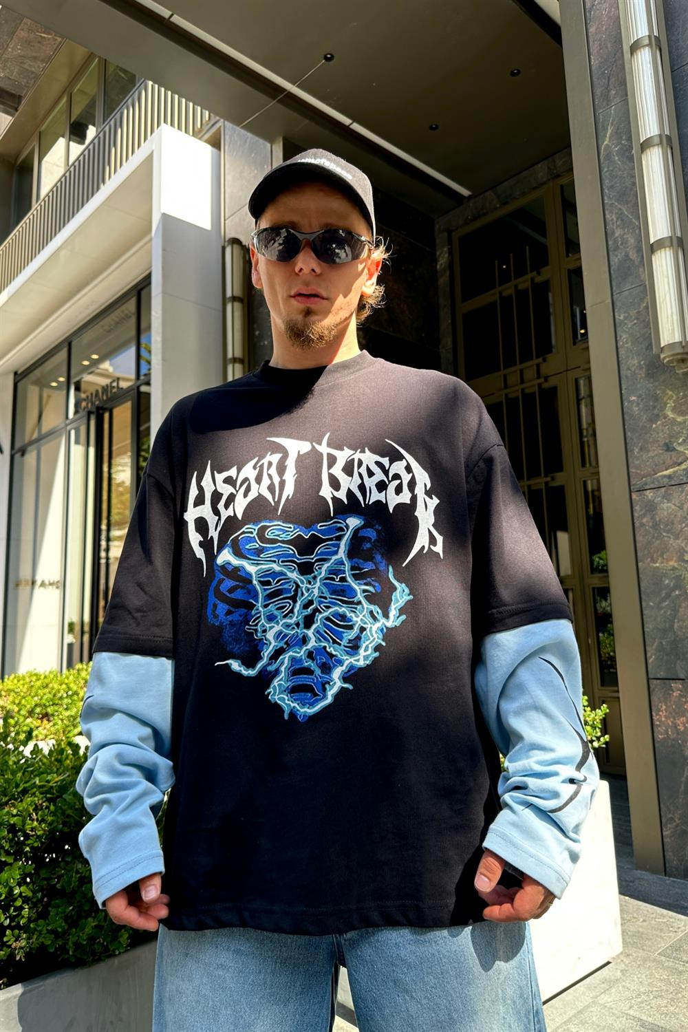 Heart Break Baskılı Sleeved Sweatshirt SW871
