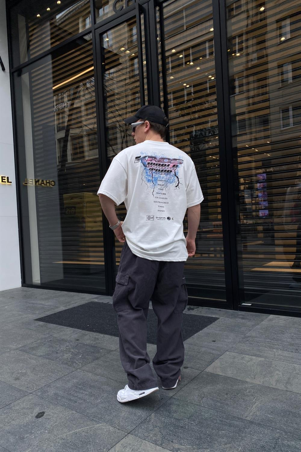 Heavy Jam Baskılı Beyaz Oversize Tshirt T585