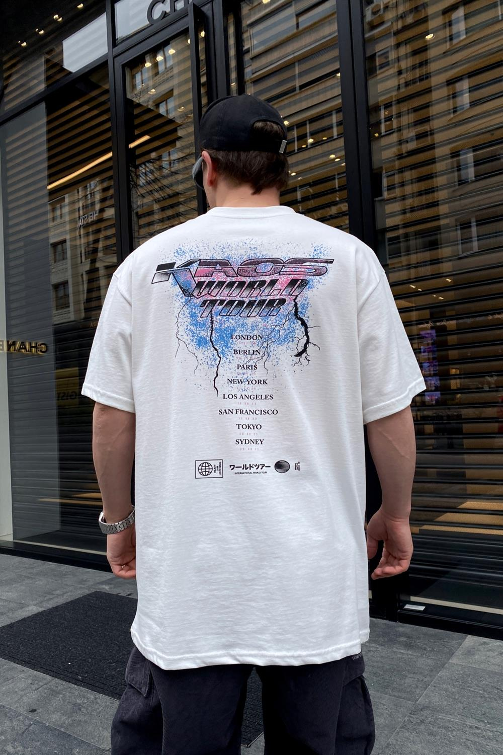 Heavy Jam Baskılı Beyaz Oversize Tshirt T585