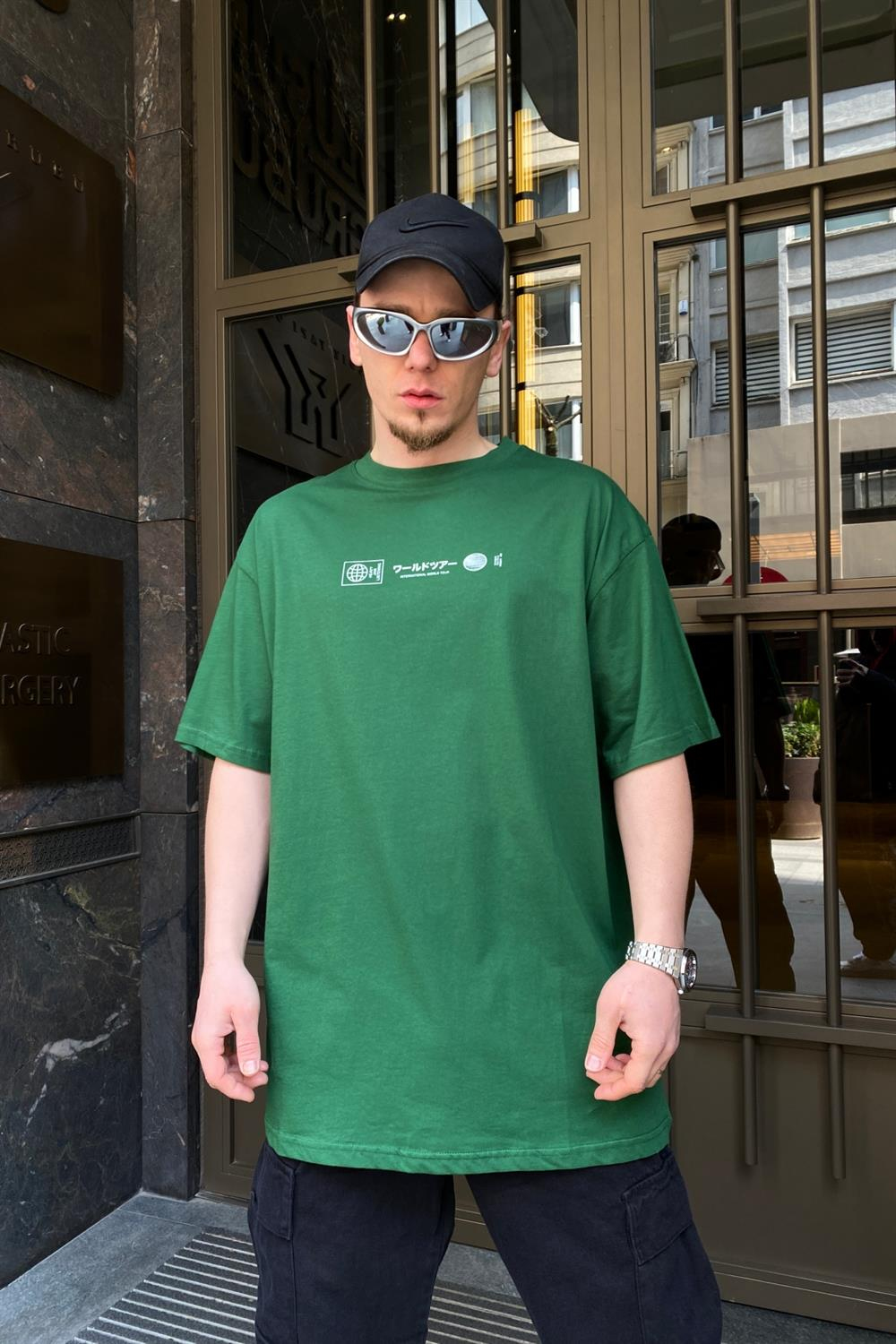 Heavy Jam Baskılı Yeşil Oversize Tshirt T584