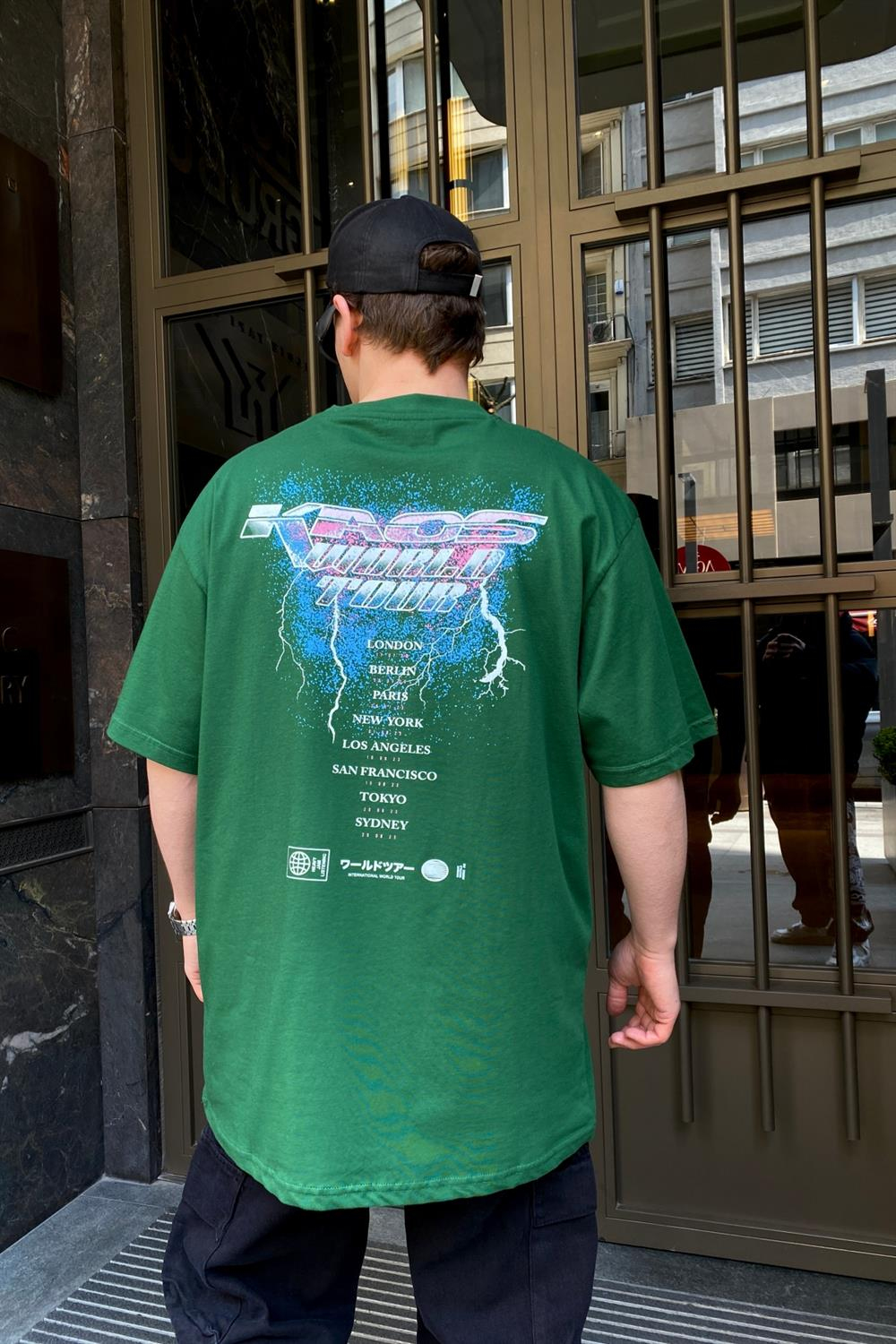 Heavy Jam Baskılı Yeşil Oversize Tshirt T584