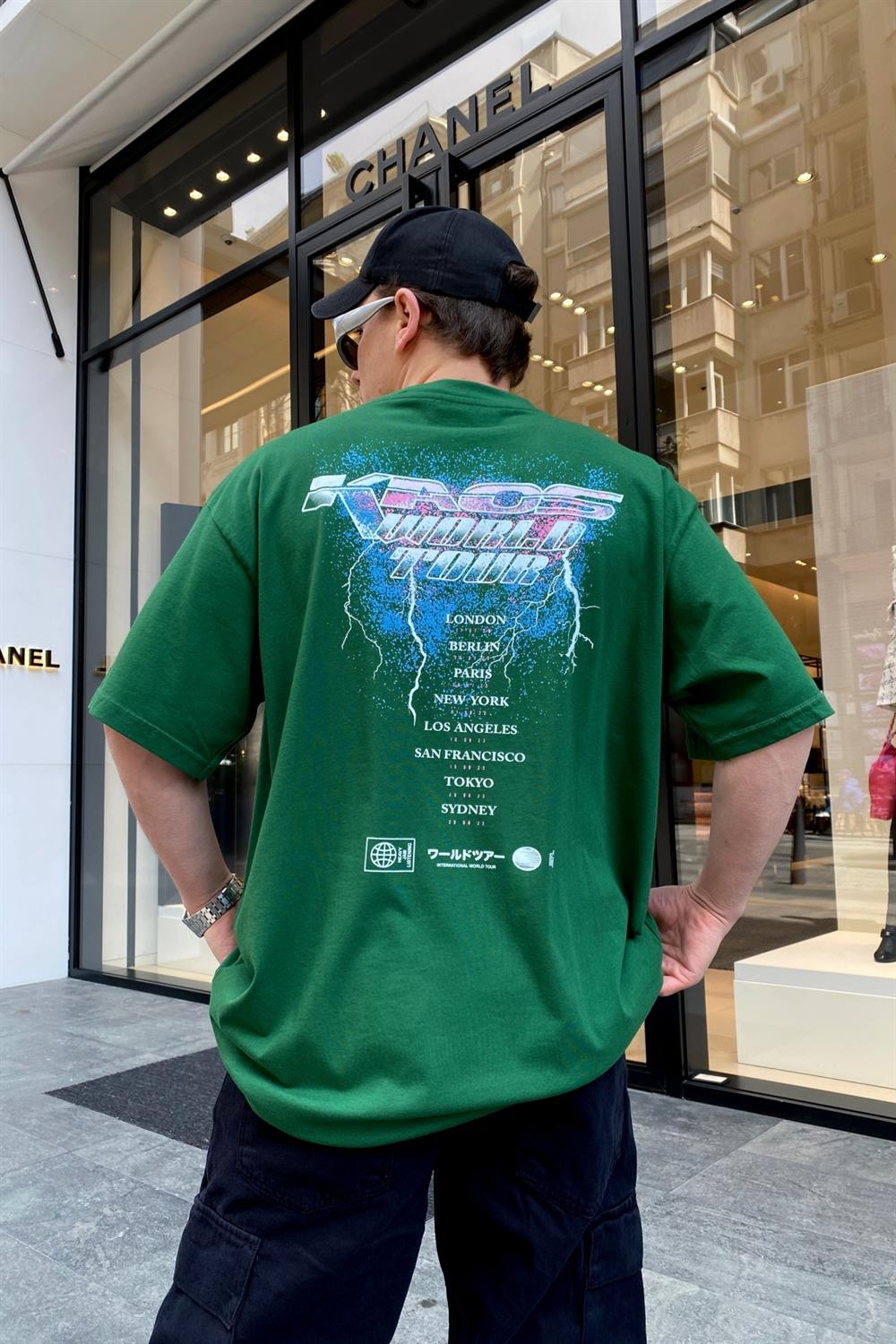 Heavy Jam Baskılı Yeşil Oversize Tshirt T584
