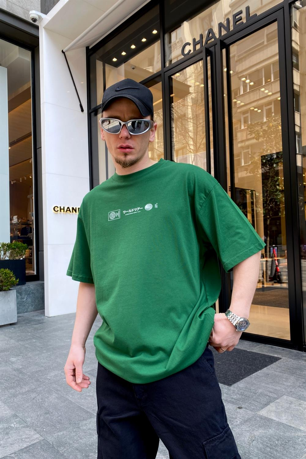 Heavy Jam Baskılı Yeşil Oversize Tshirt T584
