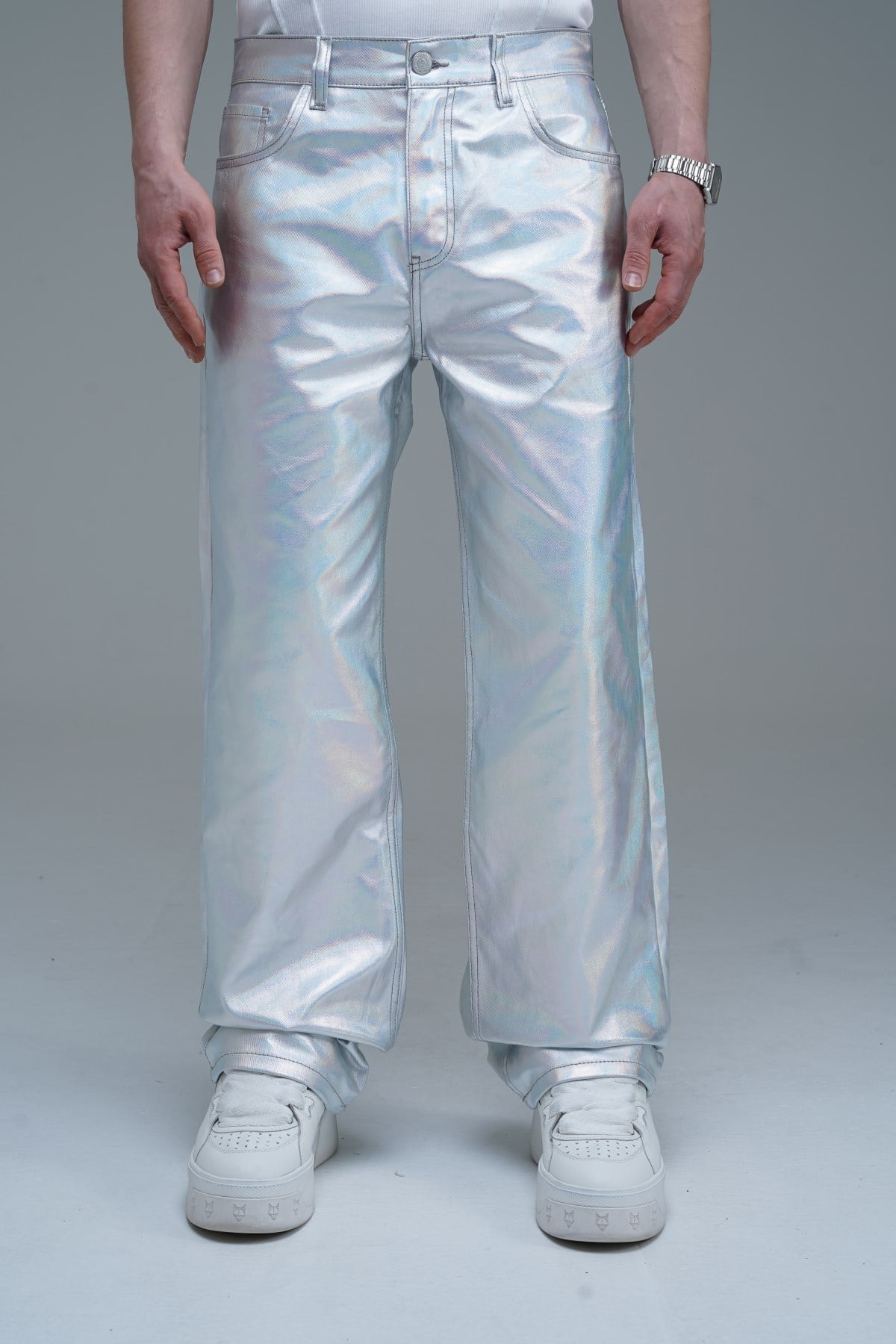 Hologram Efektli Baggy Jean Pantolon