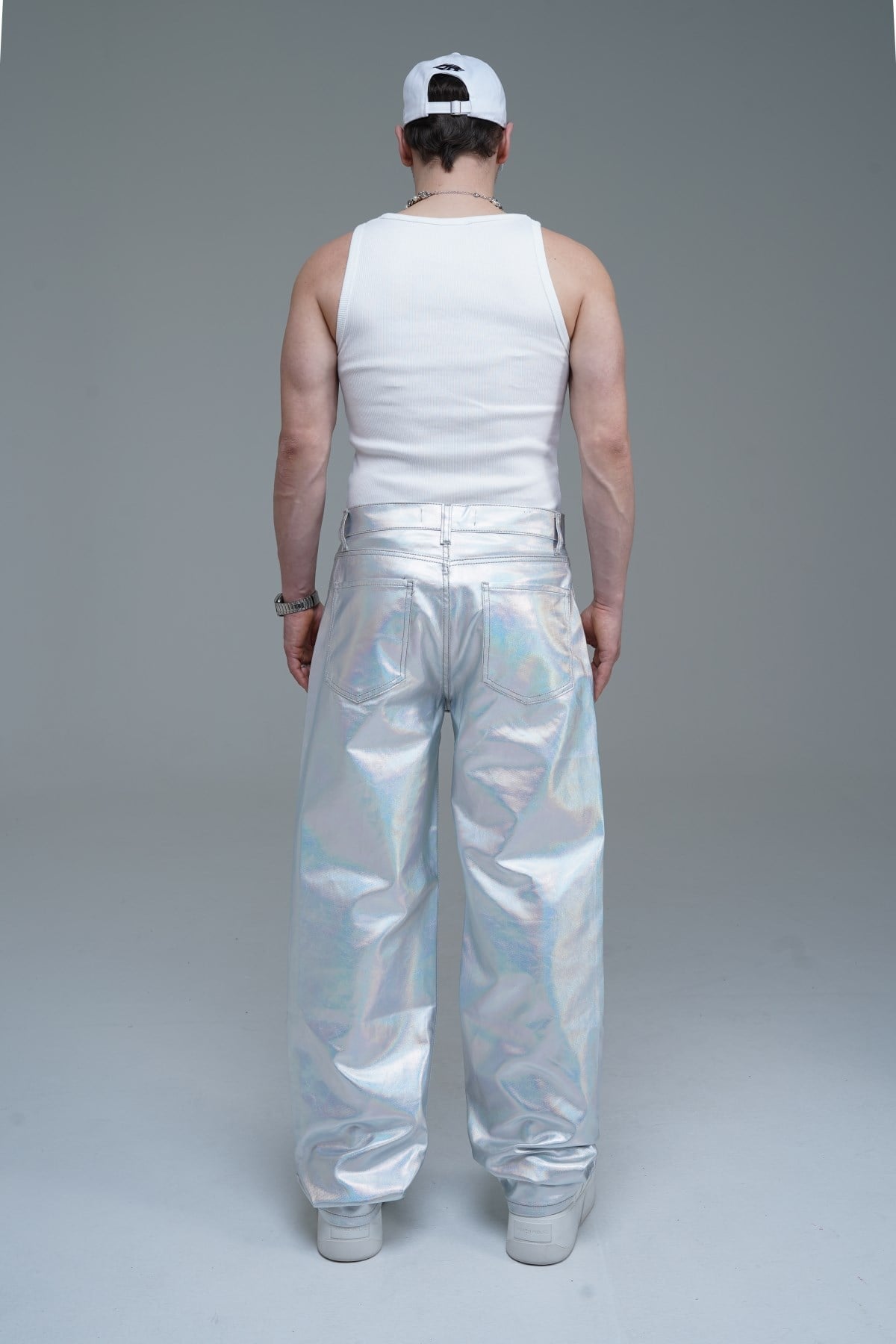 Hologram Efektli Baggy Jean Pantolon