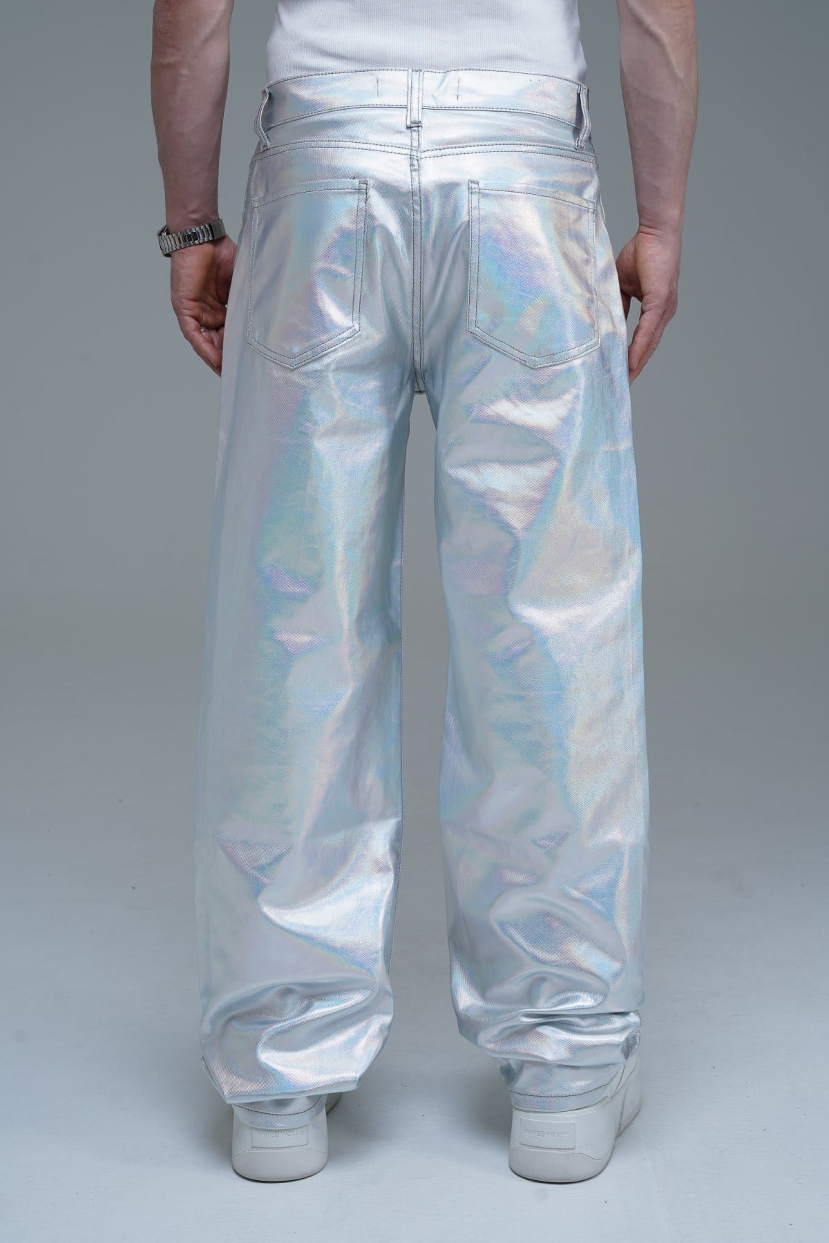 Hologram Efektli Baggy Jean Pantolon