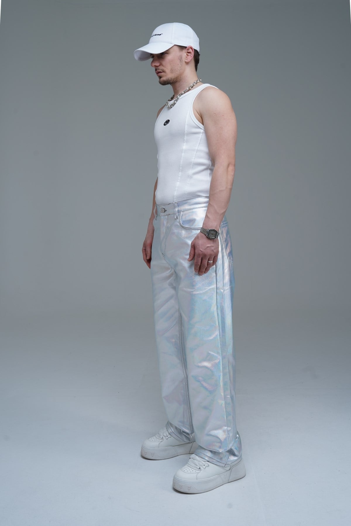 Hologram Efektli Baggy Jean Pantolon