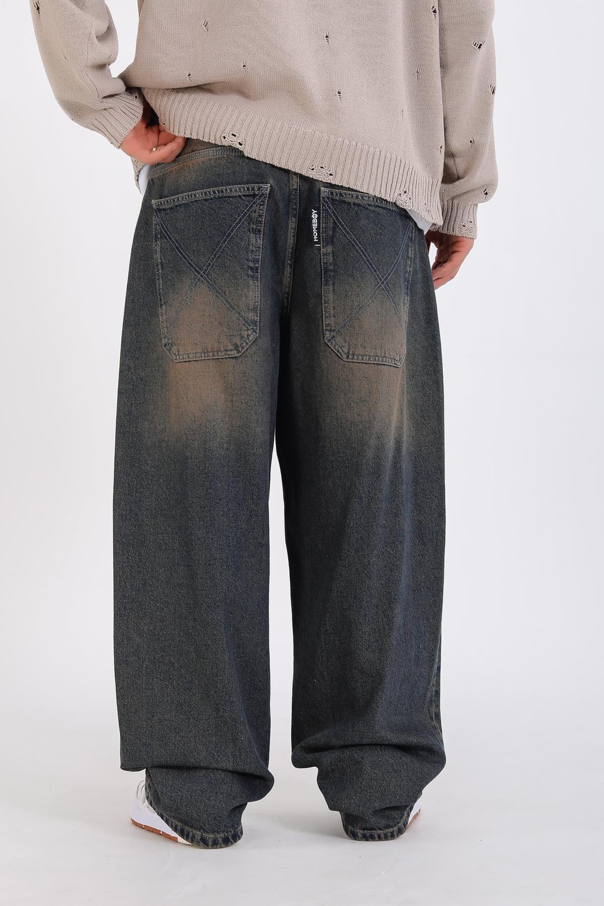 Homeboy Acid Wash Kahve Baggy Jean Pantolon P1126
