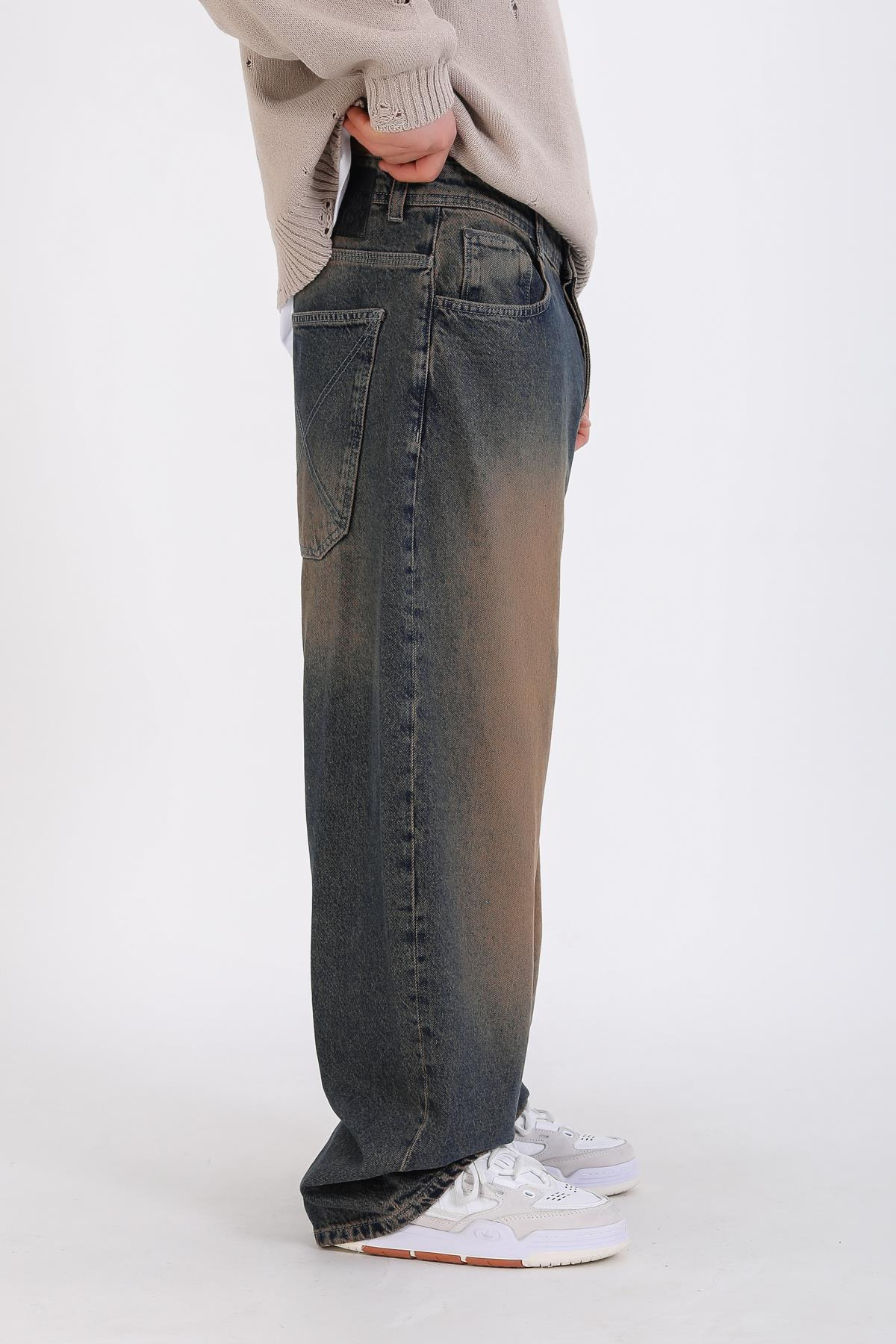 Homeboy Acid Wash Kahve Baggy Jean Pantolon P1126