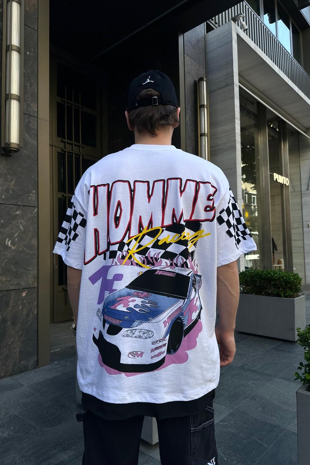 Homme Race Baskılı Oversize Tshirt T734