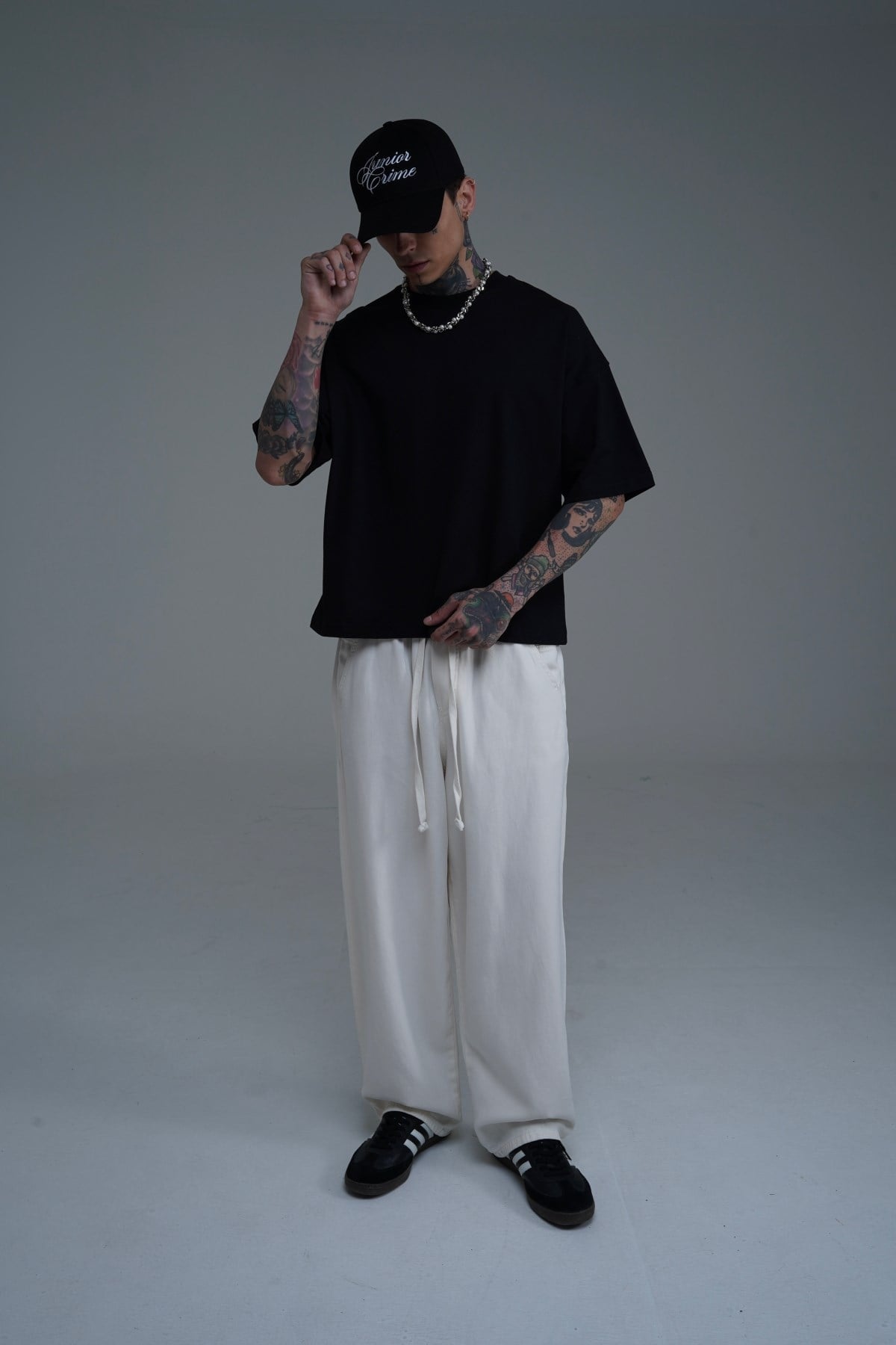 İnce Kumaş Bej Baggy Pantolon CT01 6517-8