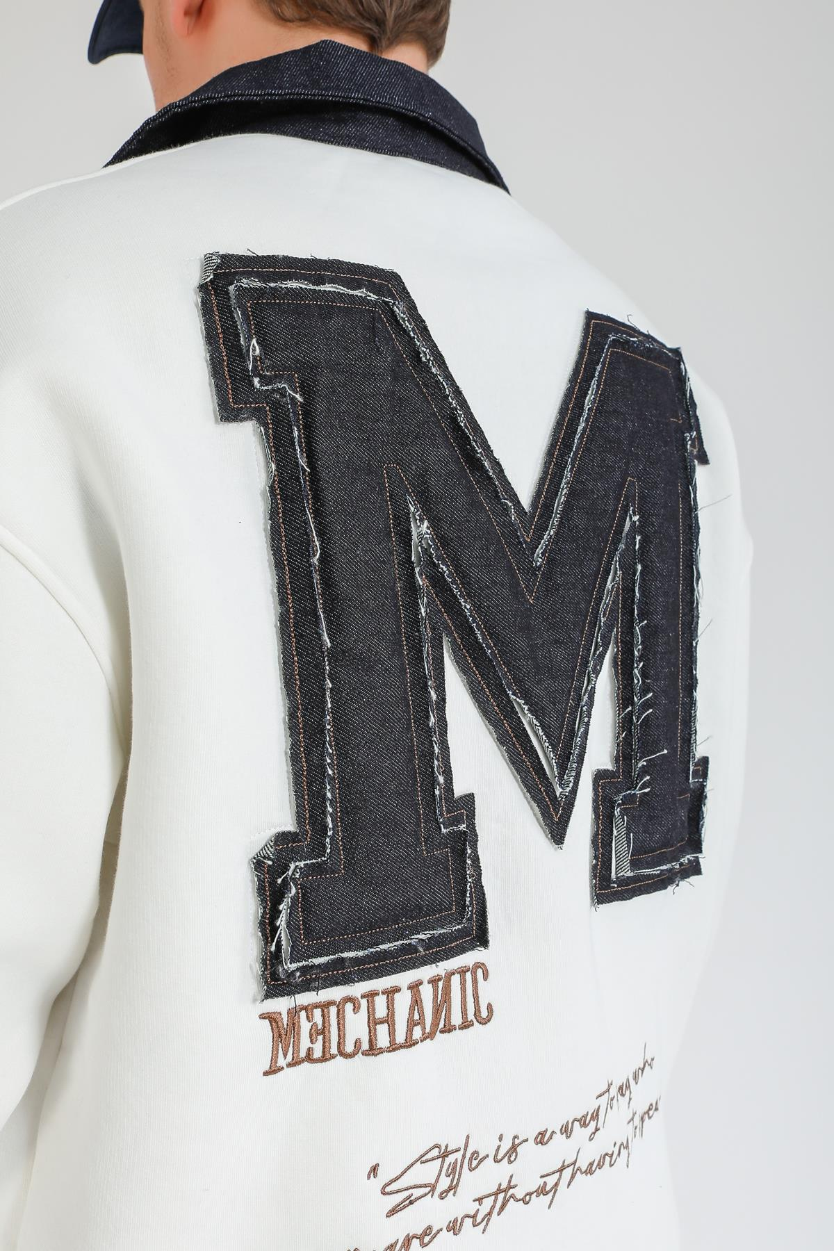Jean Patch Detay Polo Yaka Oversize Sweatshirt SW1368
