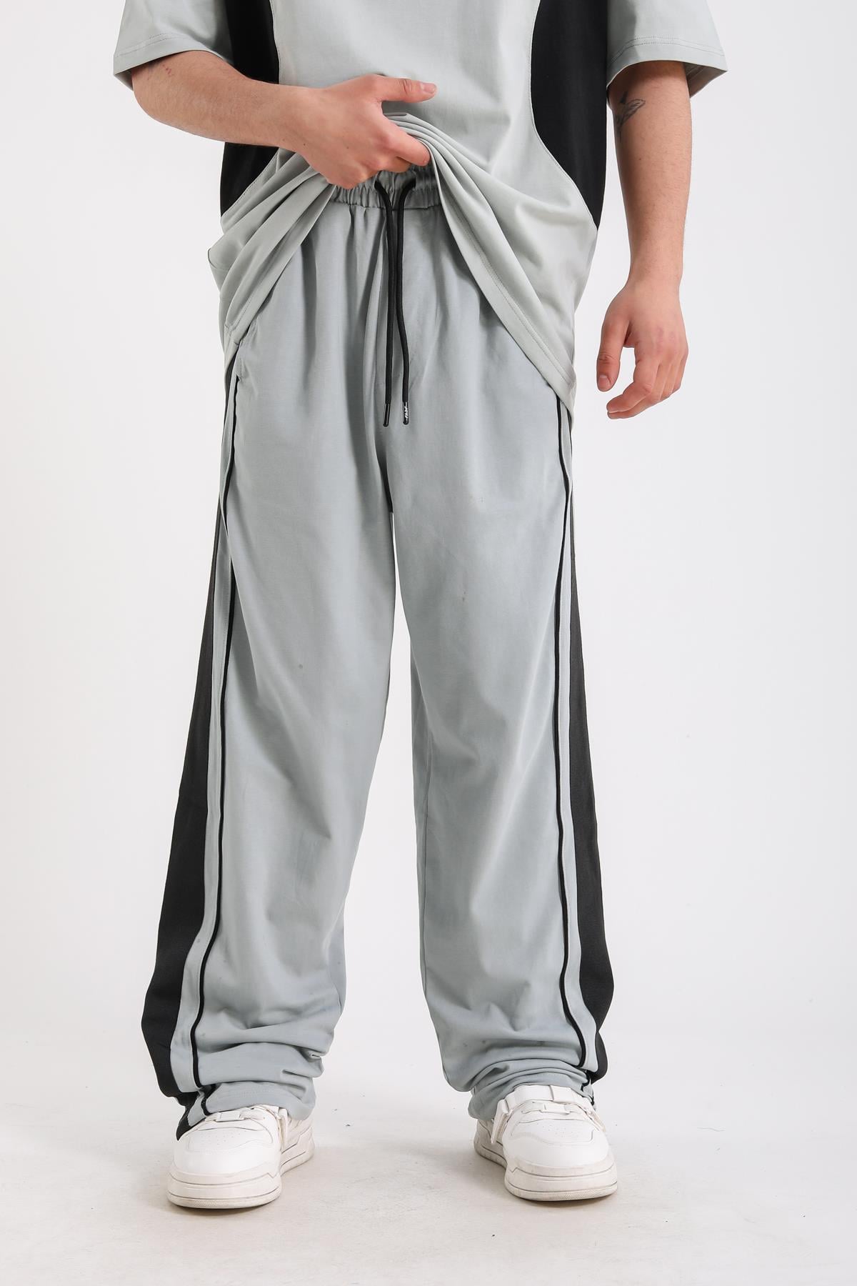 Jolliness Baskılı Açık Mavi Baggy Fit Eşofman Altı